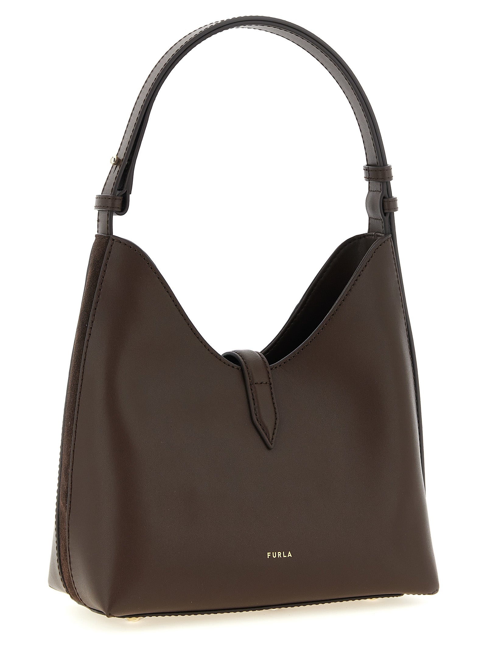 Brown Calfskin Shoulder Bag