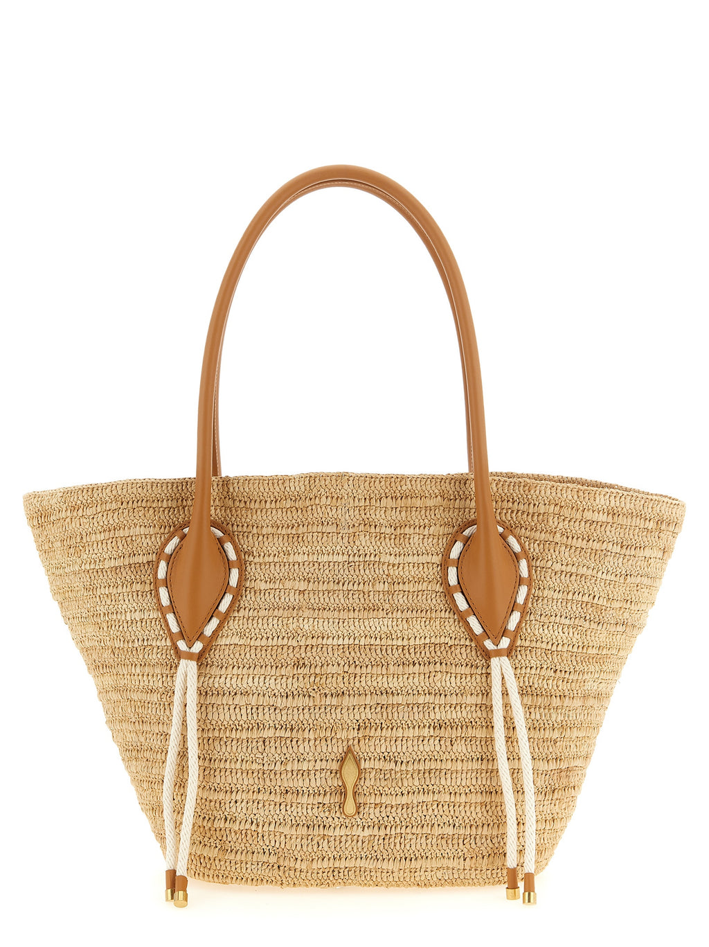 Beige Raffia Tote Bag