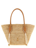Beige Raffia Tote Bag