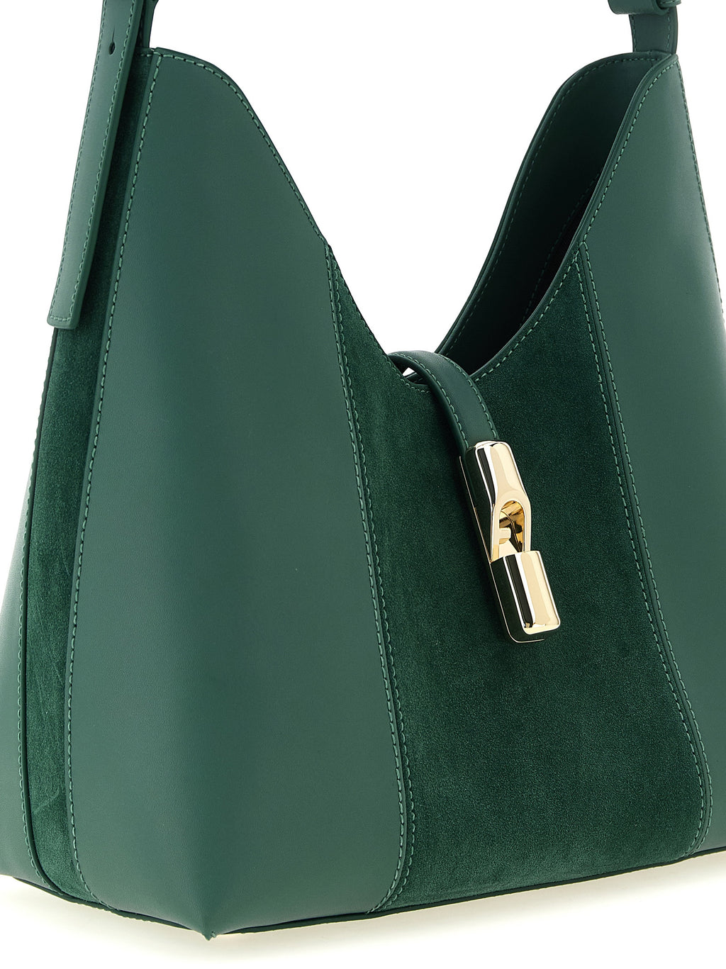 Bicolor Calfskin Shoulder Bag
