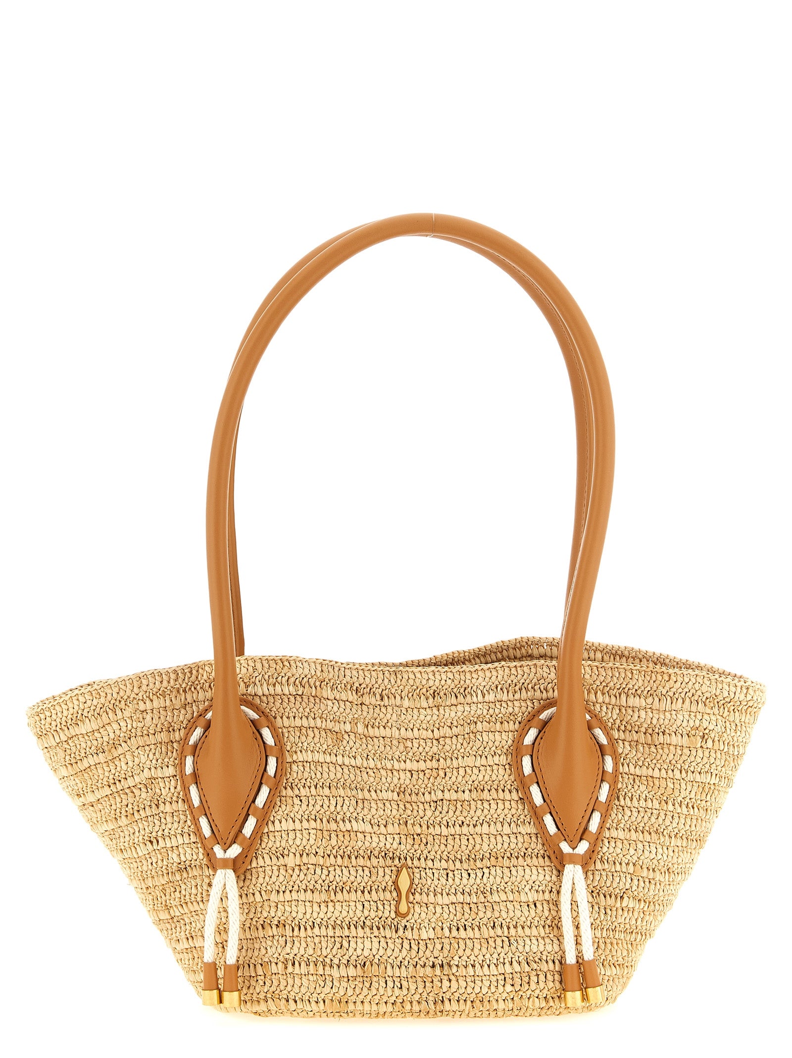 Beige Raffia Tote Bag