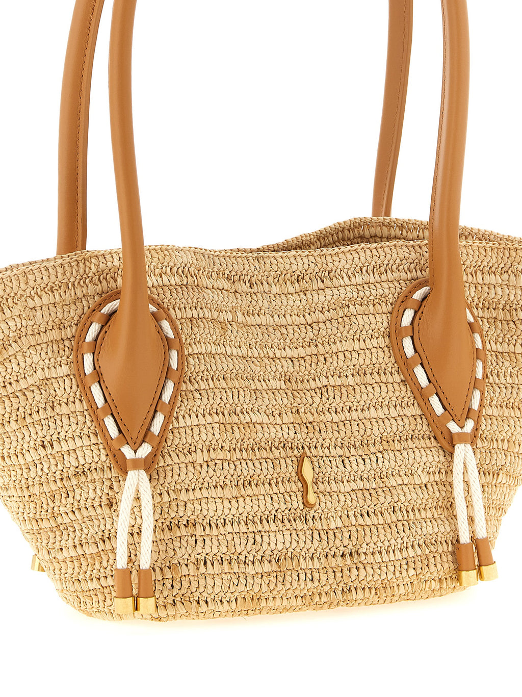 Beige Raffia Tote Bag
