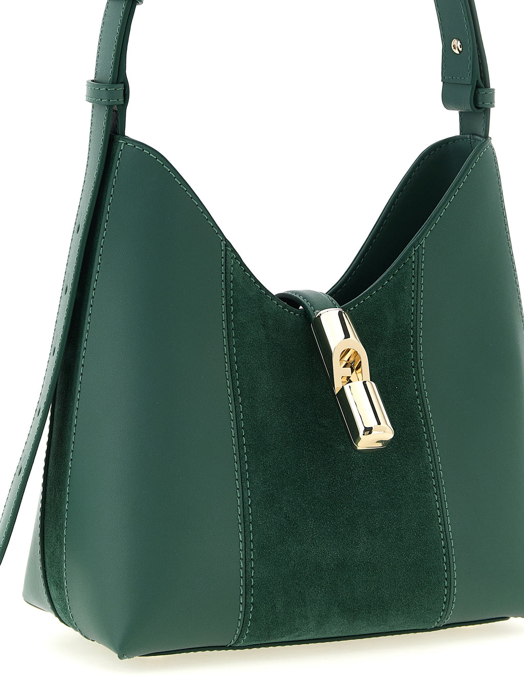 Bicolor Calfskin Shoulder Bag