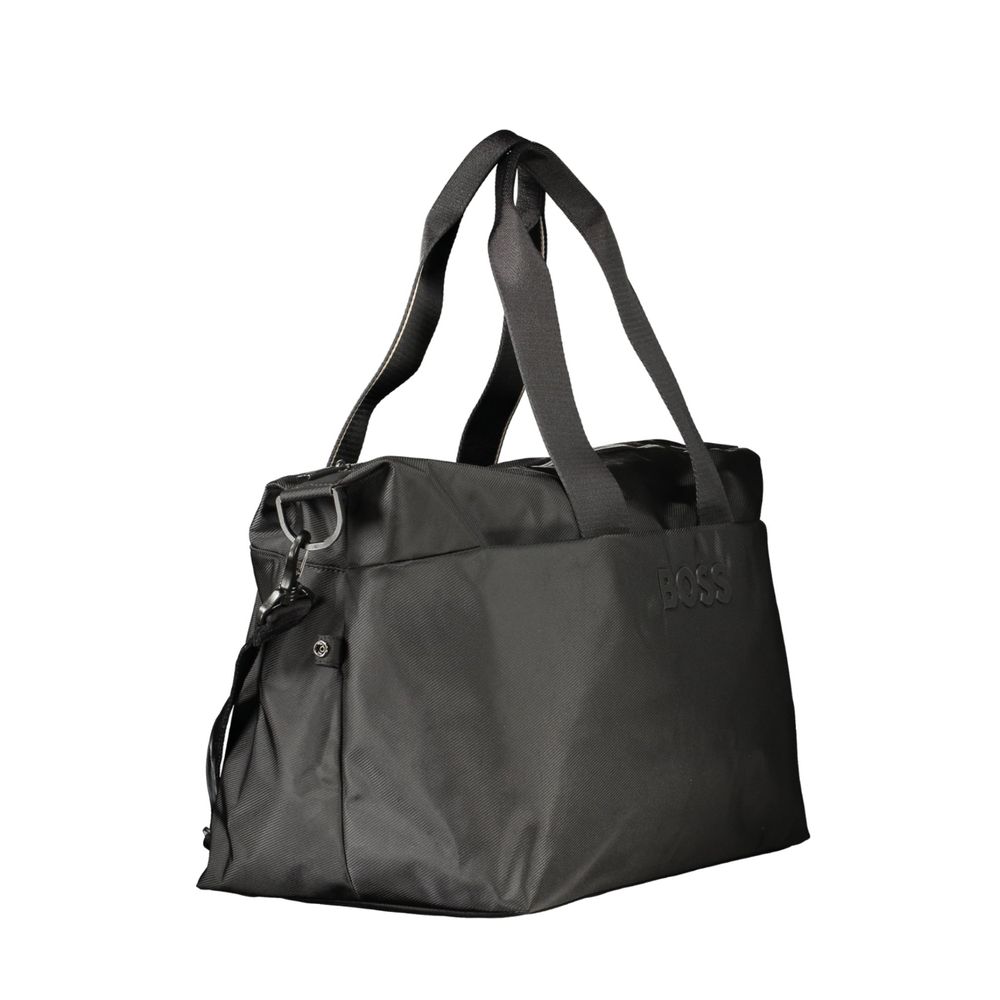 Black Polyurethane Men's Bag