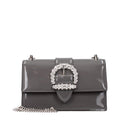 Gray Leather Shoulder Bag