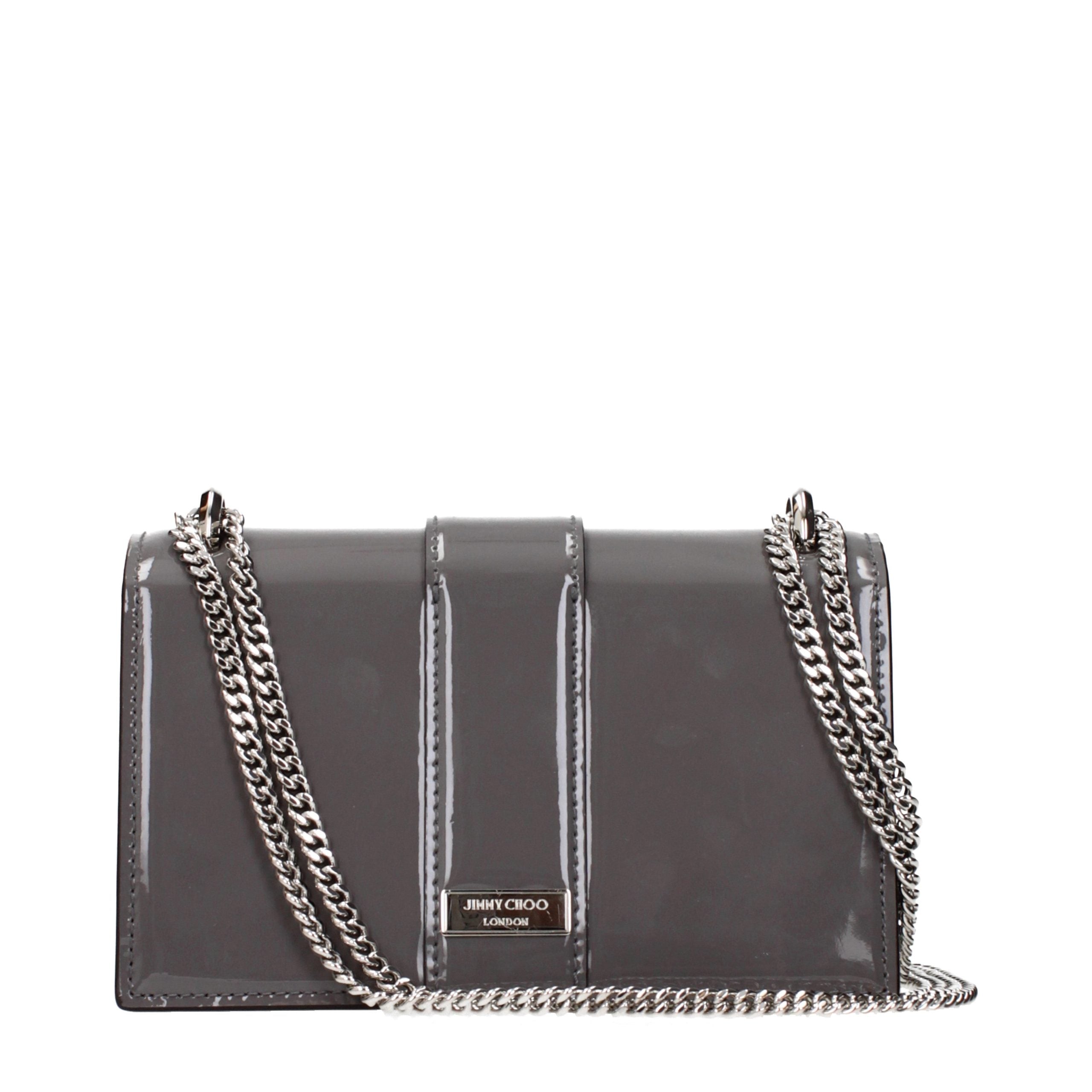 Gray Leather Shoulder Bag