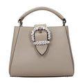 Gray Leather Handbag