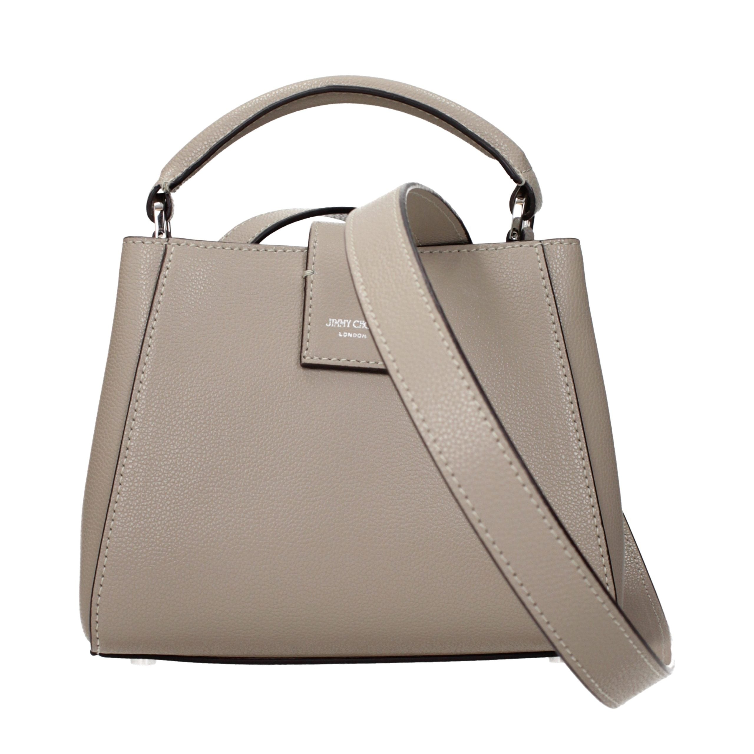 Gray Leather Handbag