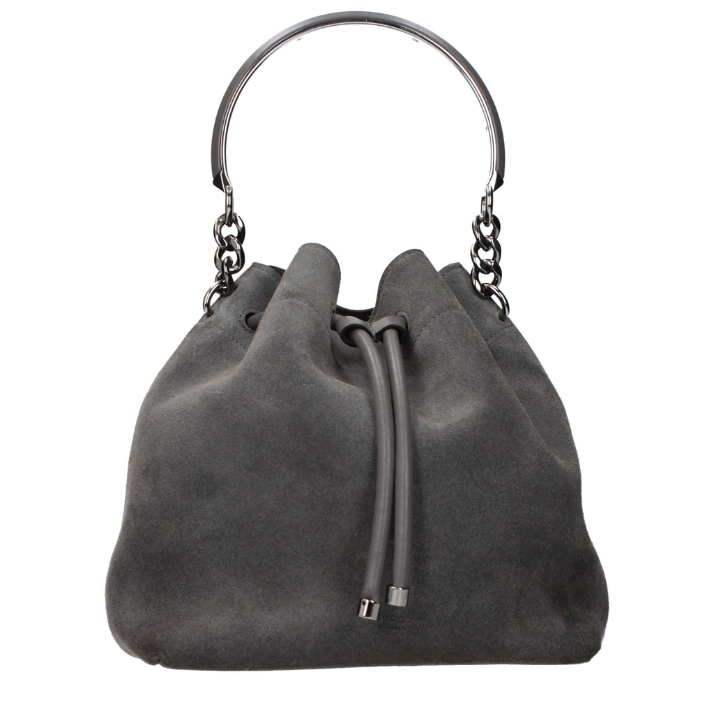 Gray Leather Handbag