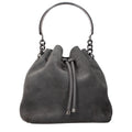 Gray Leather Handbag
