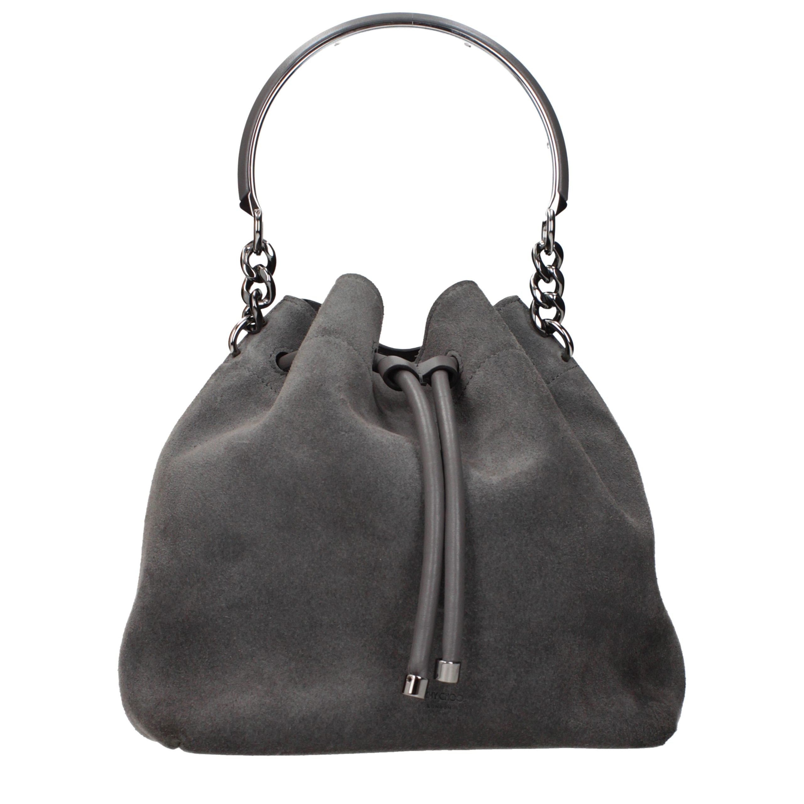 Gray Leather Handbag