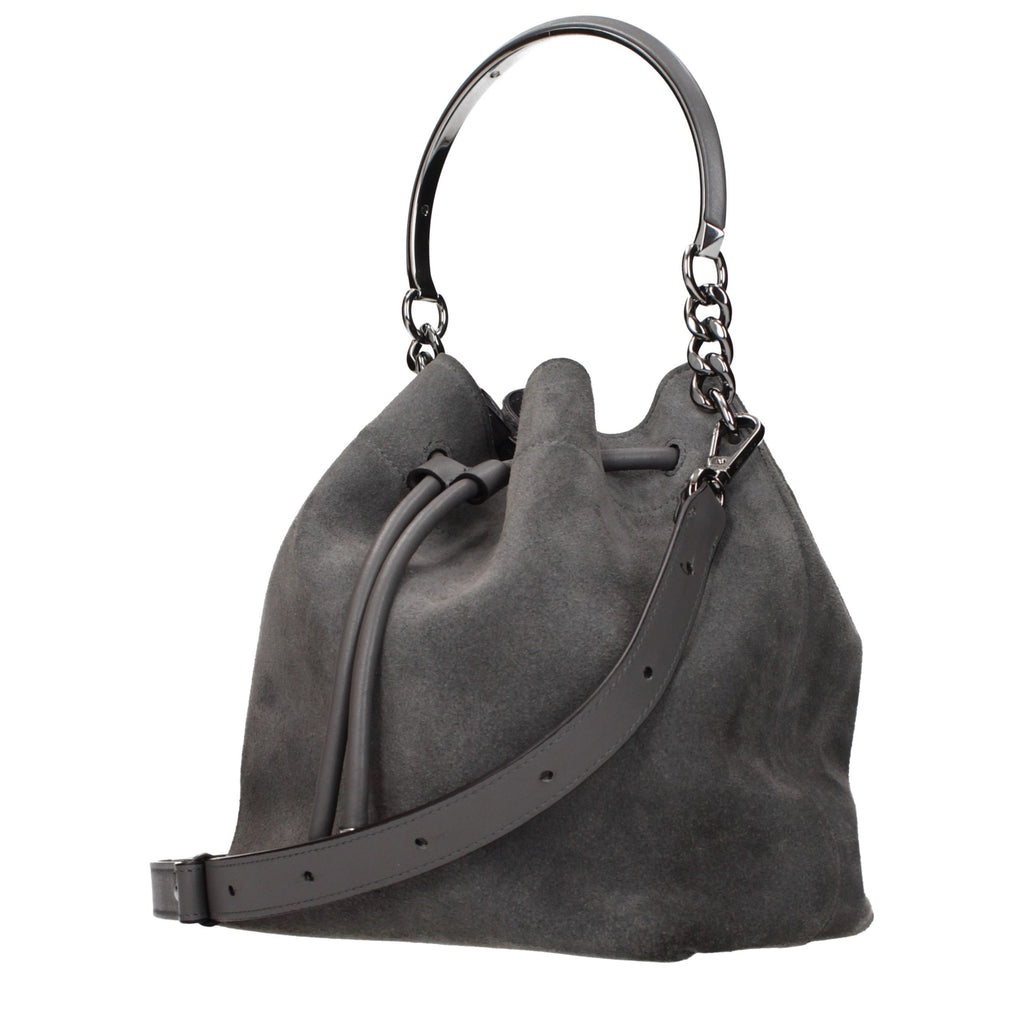 Gray Leather Handbag