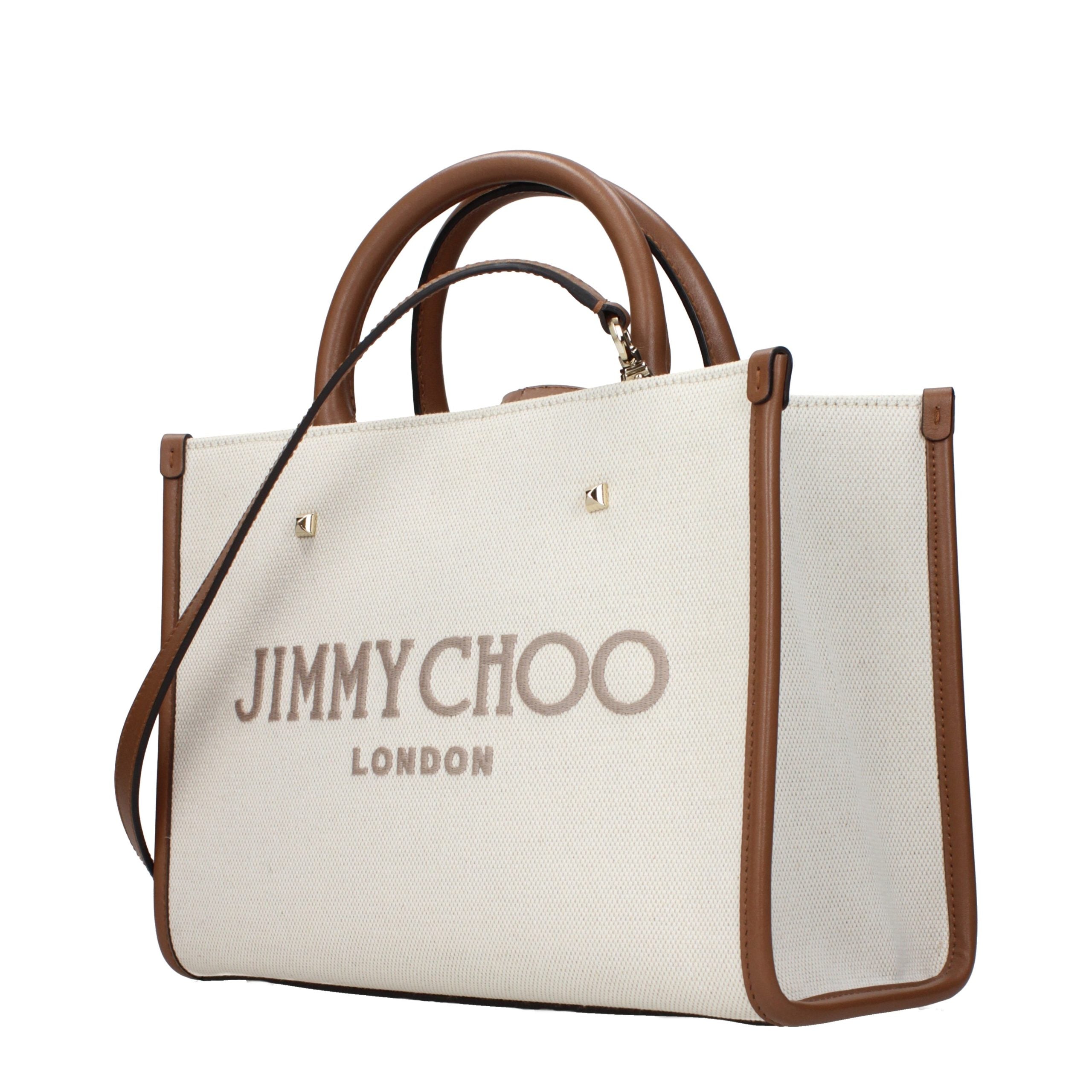 Beige Fabric Handbag