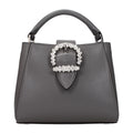 Gray Leather Handbag