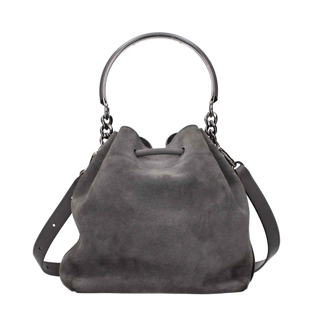 Gray Leather Handbag