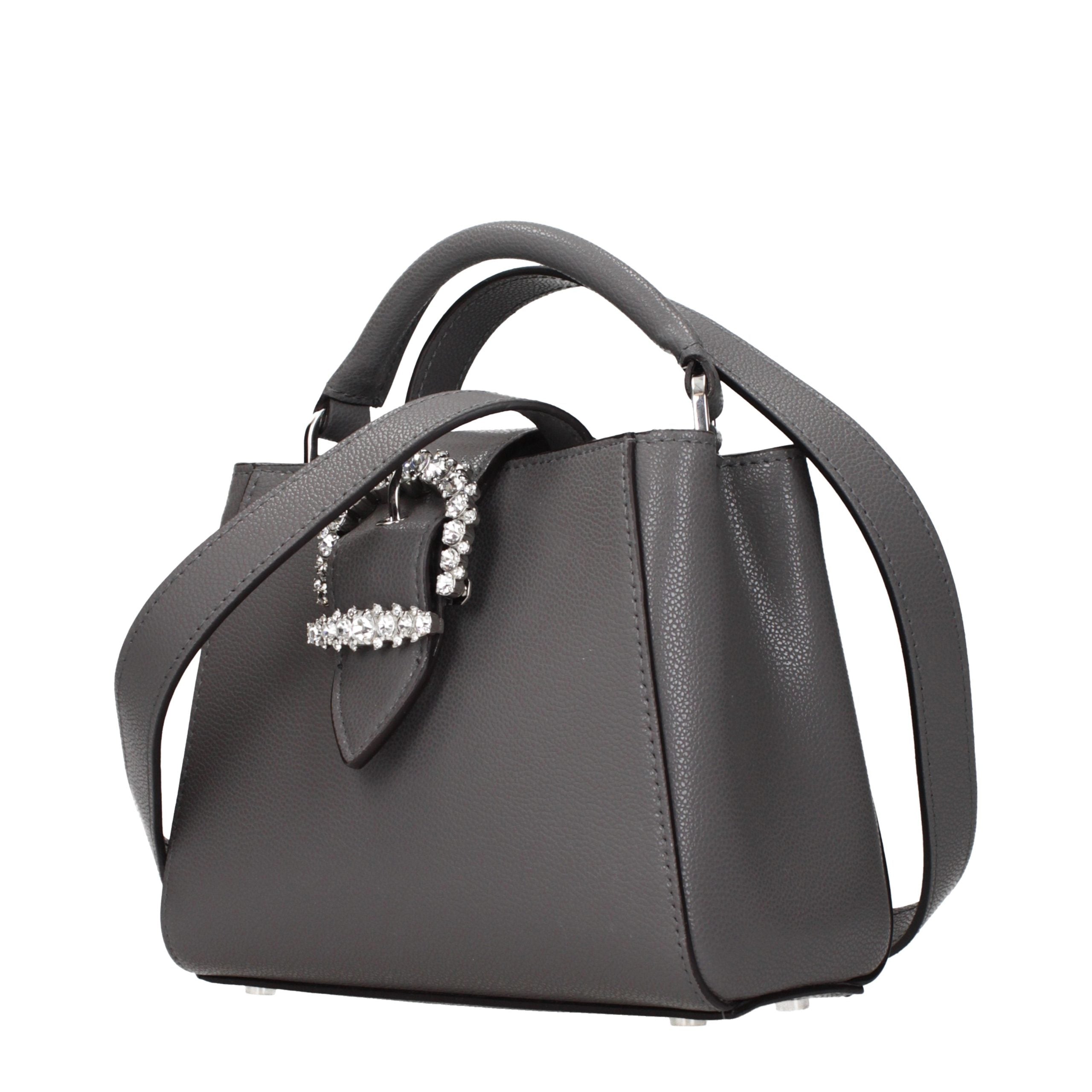 Gray Leather Handbag