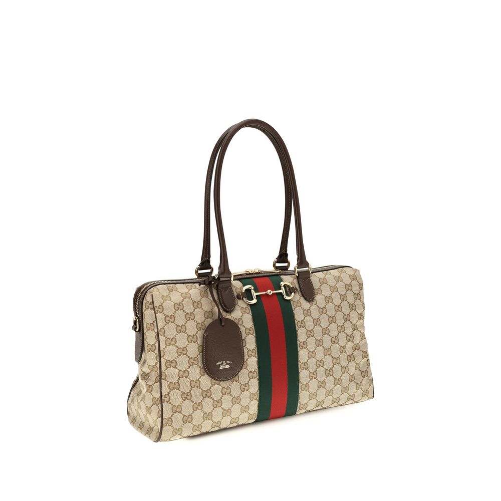 Beige Fabric Handbag