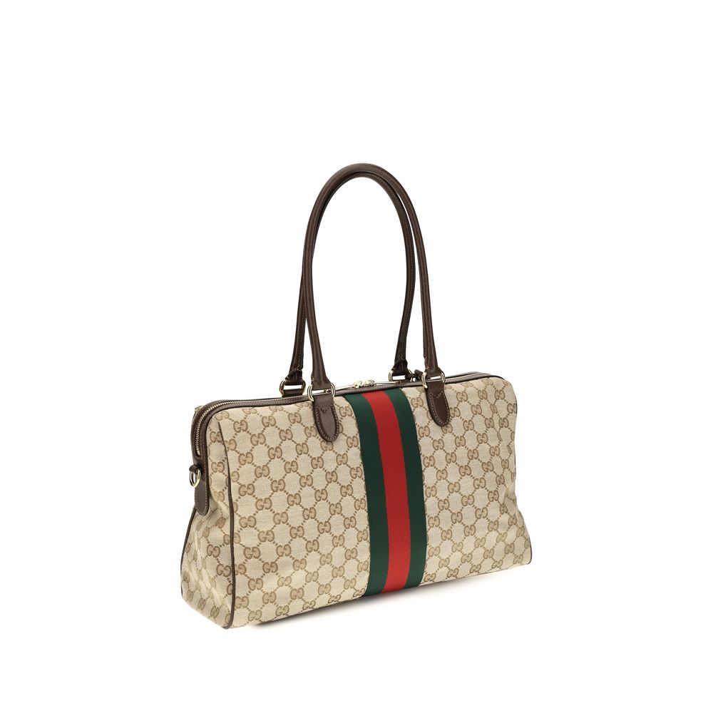 Beige Fabric Handbag