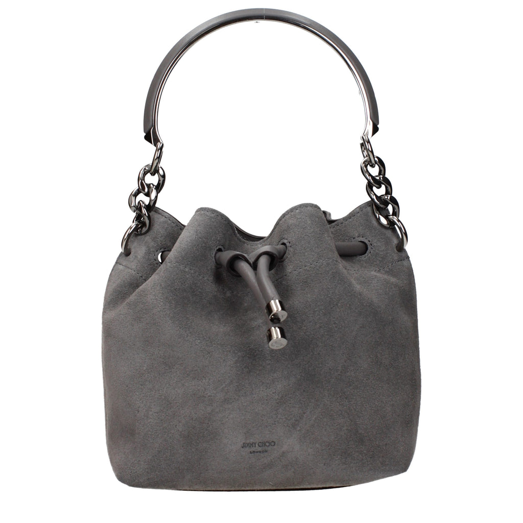 Gray Leather Handbag