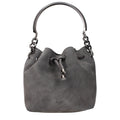 Gray Leather Handbag
