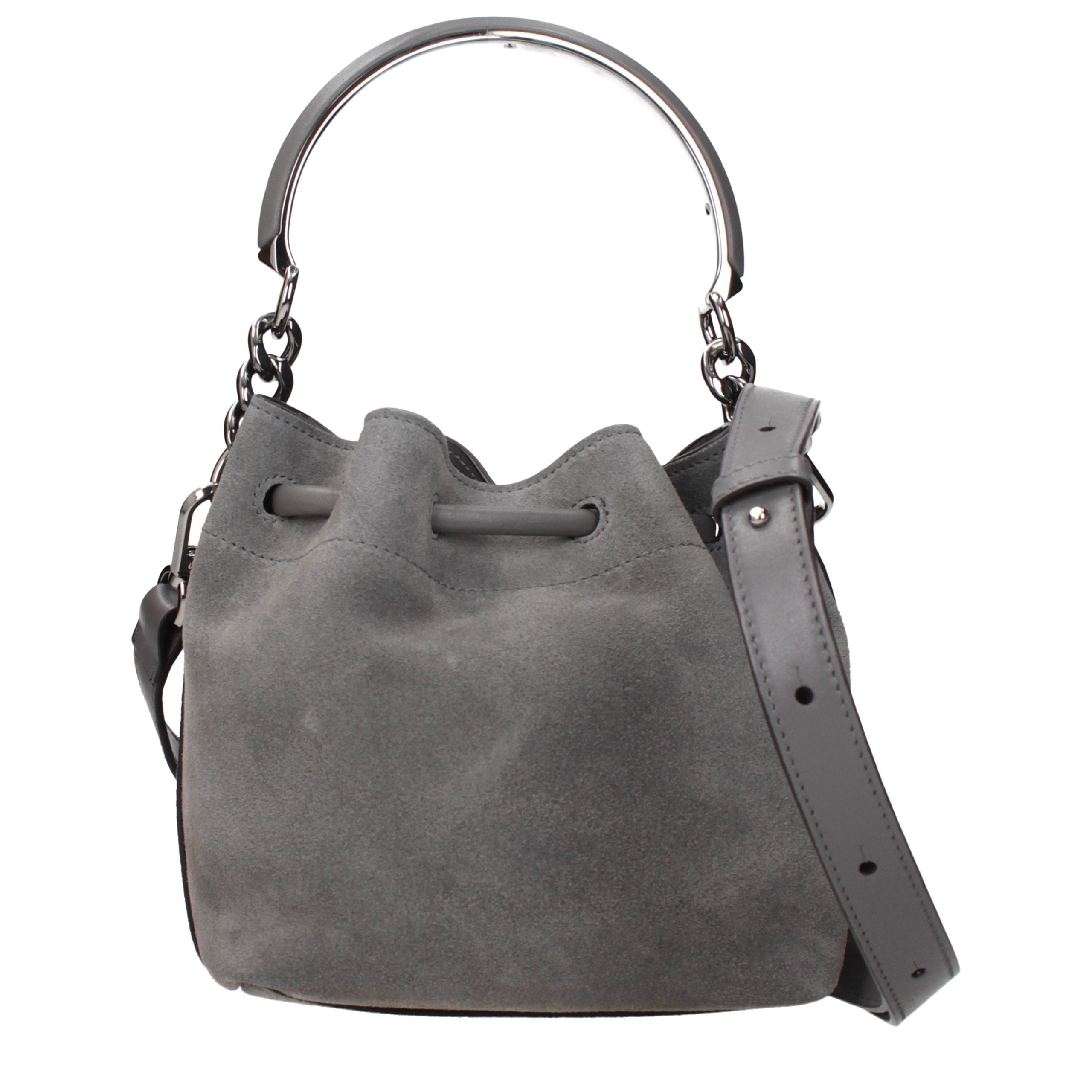 Gray Leather Handbag