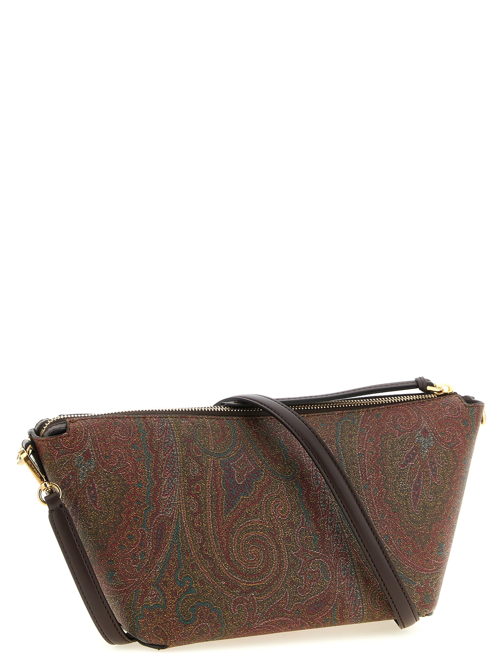 Brown Cotton Crossbody Bag