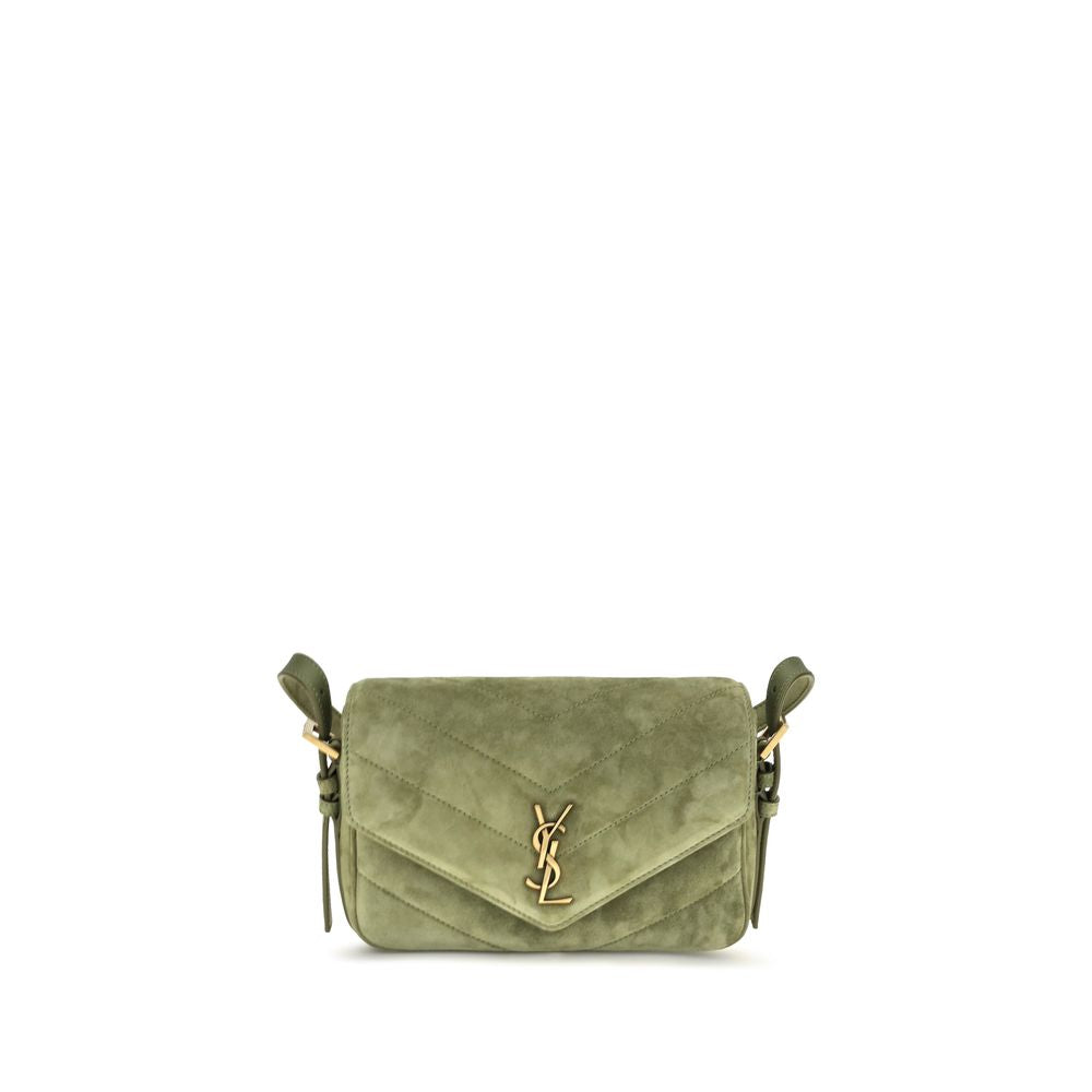 Bicolor Suede Leather Shoulder Bag