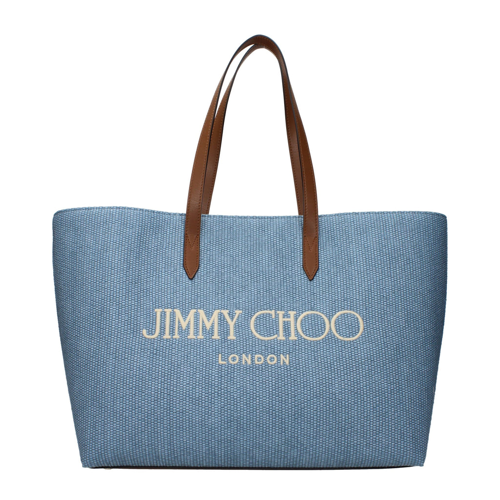Light Blue Fabric Shoulder Bag