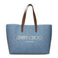 Light Blue Fabric Shoulder Bag