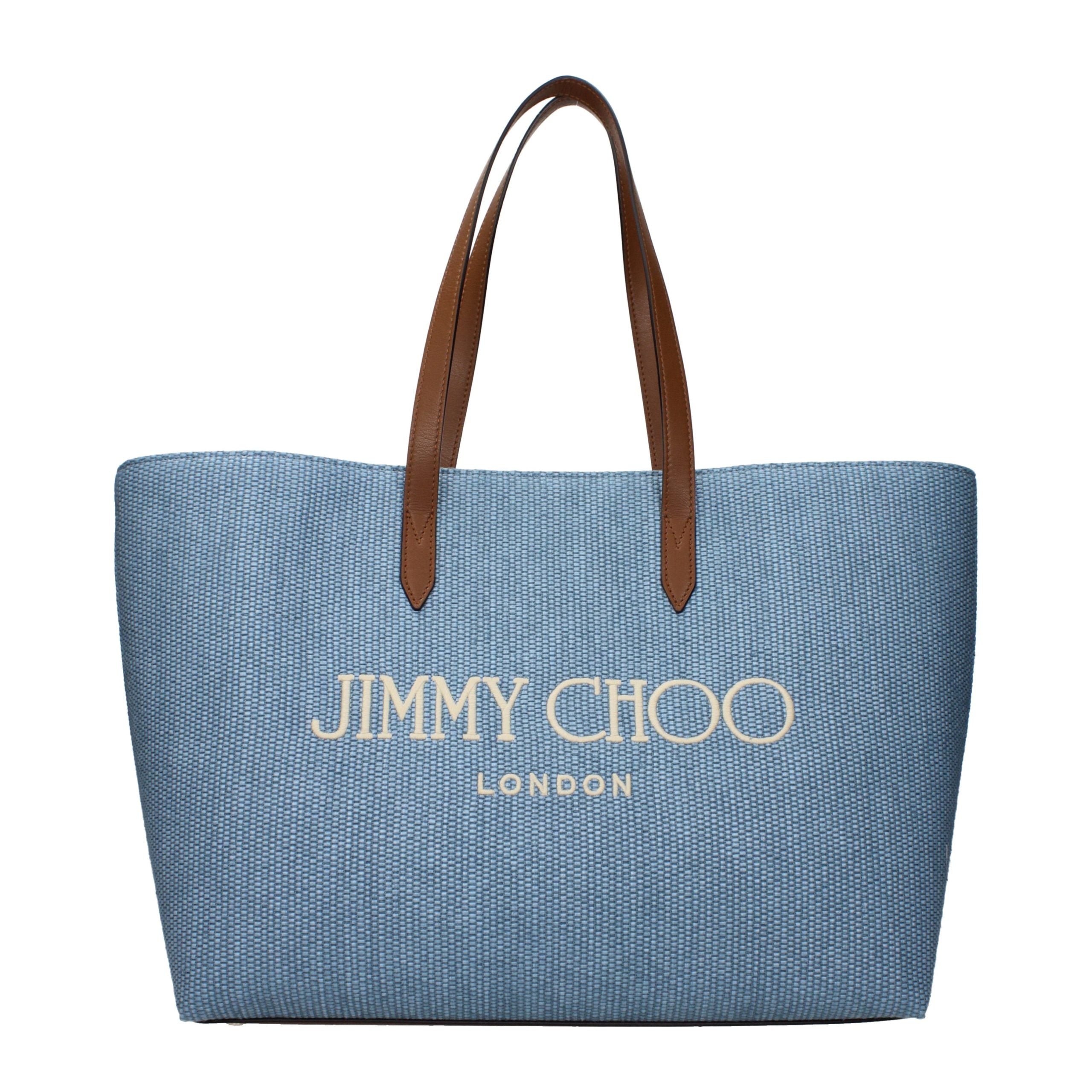 Light Blue Fabric Shoulder Bag