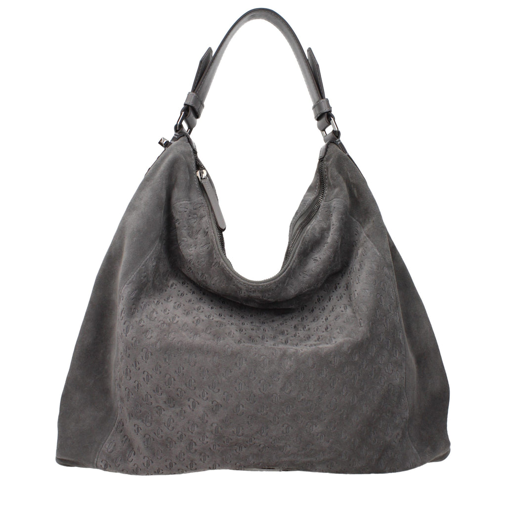 Gray Leather Shoulder Bag