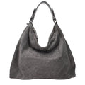 Gray Leather Shoulder Bag