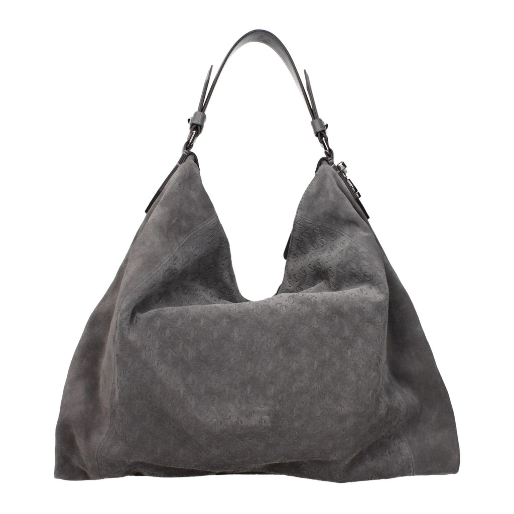 Gray Leather Shoulder Bag