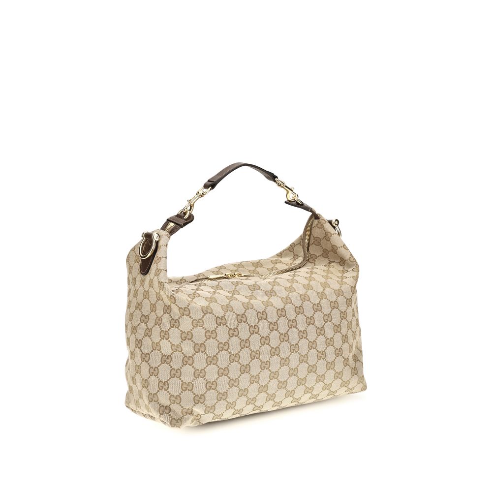 Beige Fabric Shoulder Bag