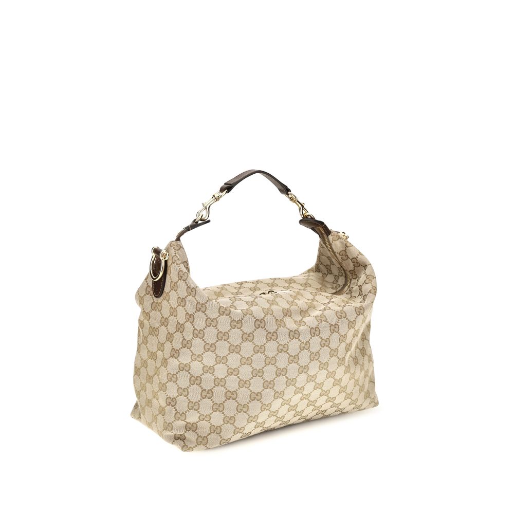 Beige Fabric Shoulder Bag