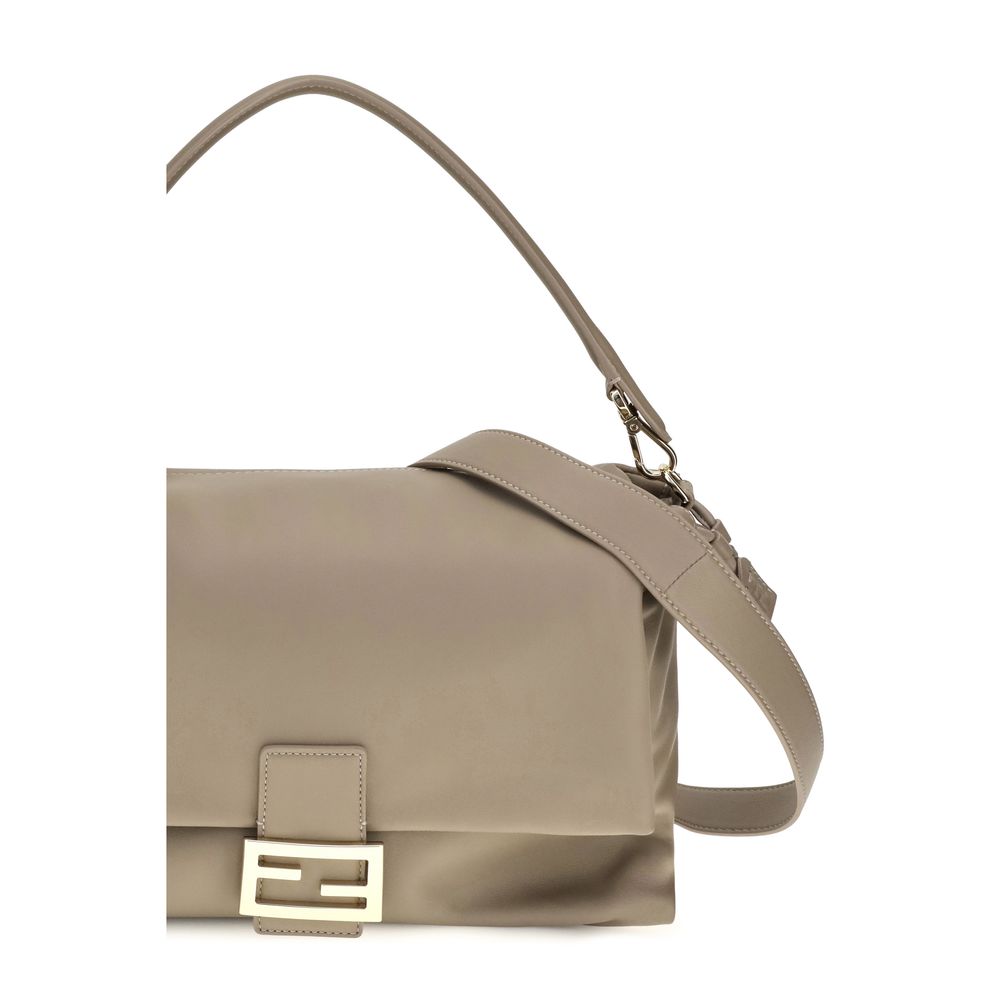 Beige Calf Leather Bos Taurus Shoulder Bag