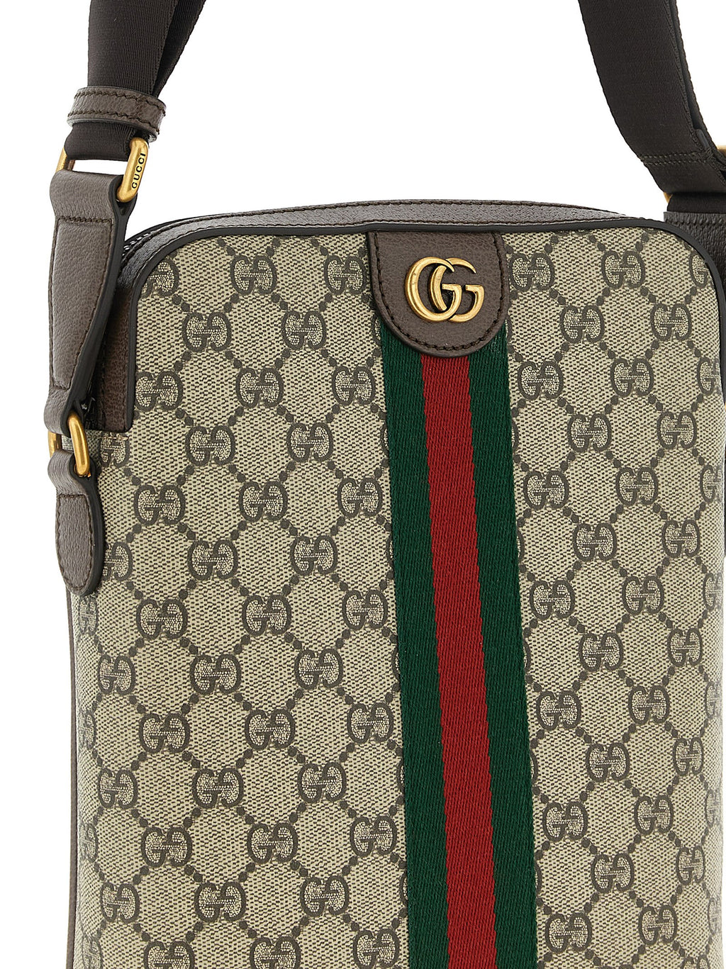 Beige Polyethylene Crossbody Bag