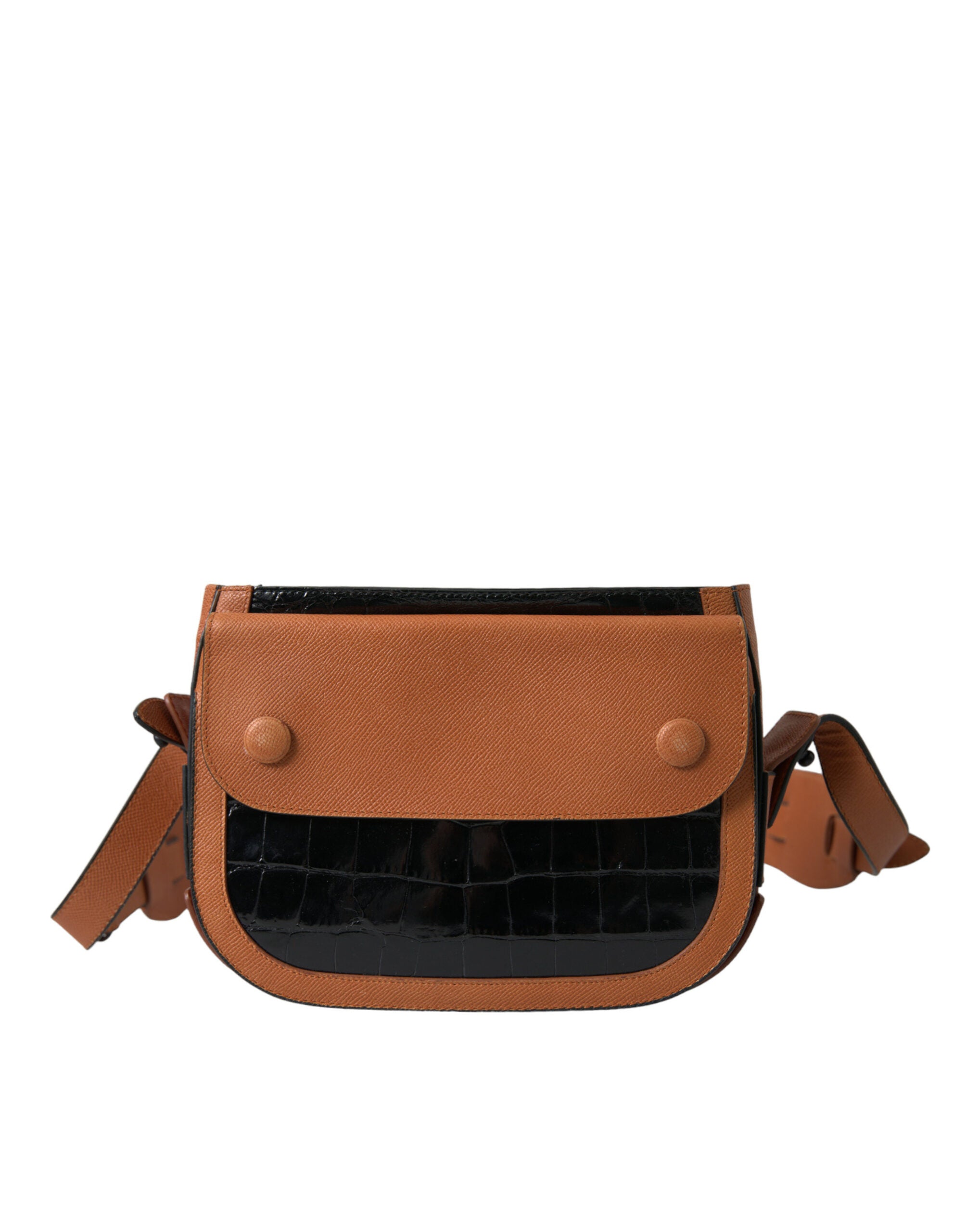 Black Brown Exotic Skin Leather Shoulder Camera Purse Bag