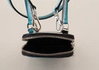 Blue Leather Cross Body Neck Strap Card Slot Phone Pocket